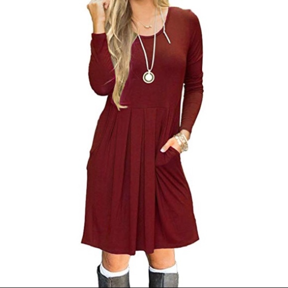 Auselily casual swing dress with pockets